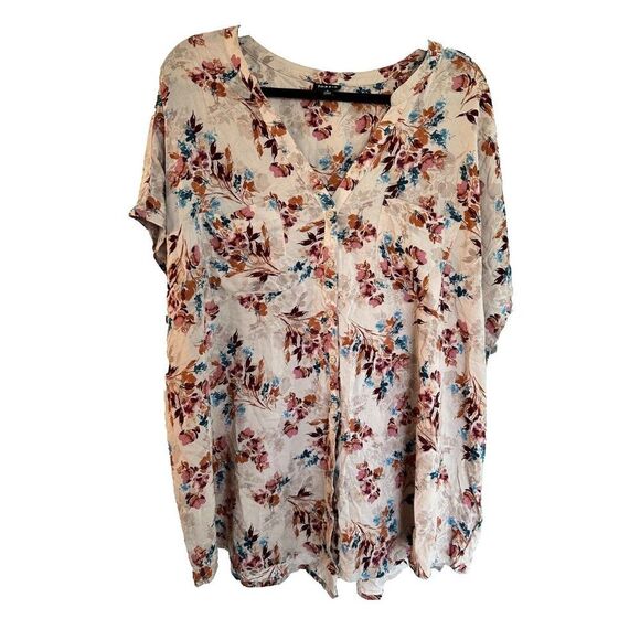 Torrid Antique Floral Button Down Shirt Size 4X - Picture 2 of 7
